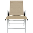 vidaXL Aluminum Adjustable Armrests Sun Lounger and Table in Cream