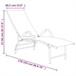 vidaXL Aluminum Adjustable Armrests Sun Lounger and Table in Cream