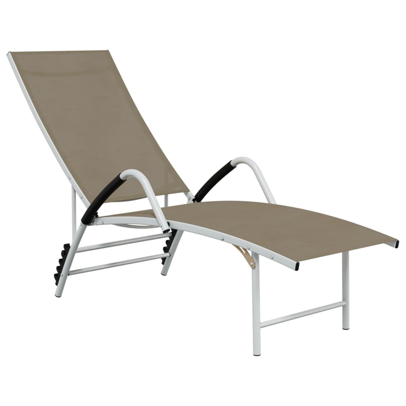 vidaXL Aluminum Sun Lounger in Taupe