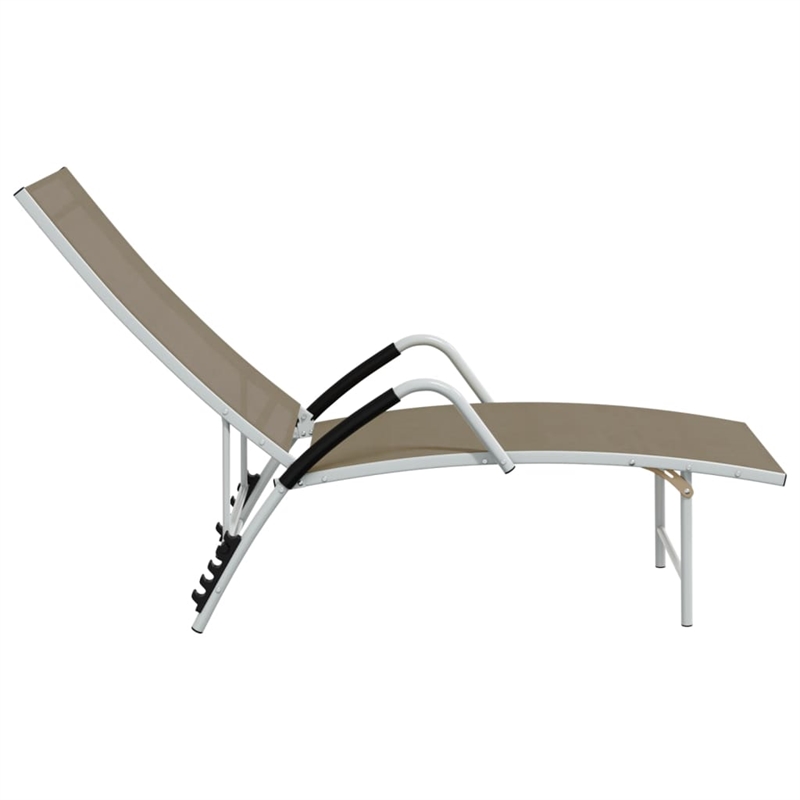 vidaXL Aluminum Sun Lounger in Taupe