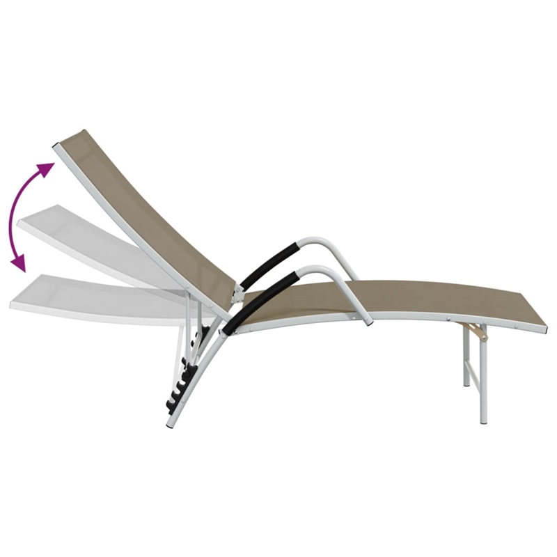vidaXL Aluminum Sun Lounger in Taupe