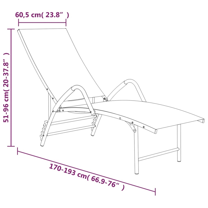 vidaXL Aluminum Sun Lounger in Taupe