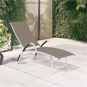 vidaXL Aluminum Sun Lounger in Taupe