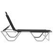 vidaXL Textilene and Aluminum Sun Lounger in Black/Silver