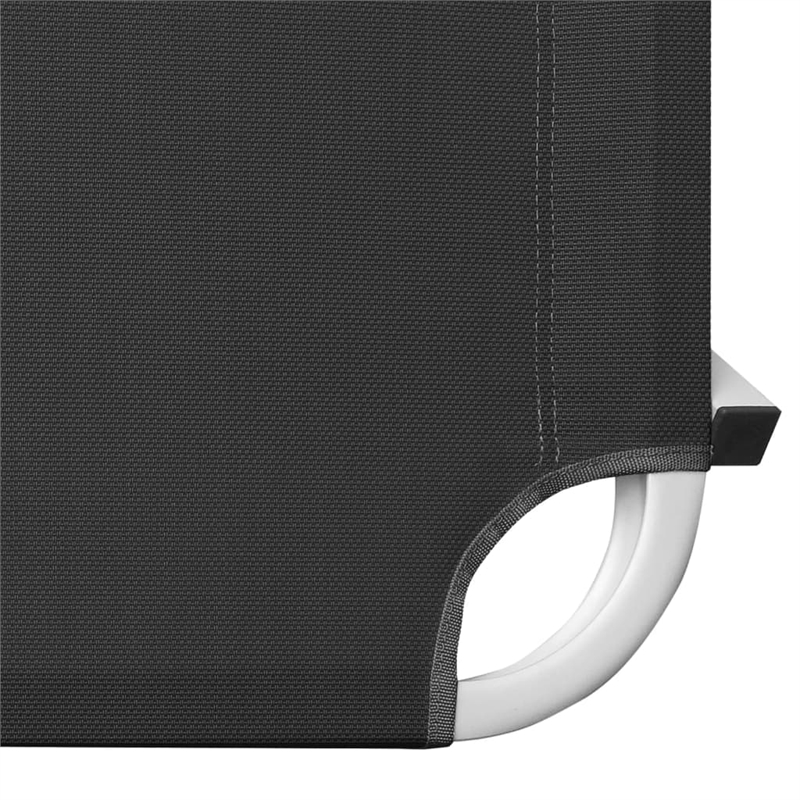 vidaXL Textilene and Aluminum Sun Lounger in Black/Silver