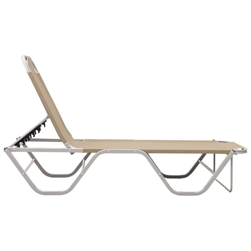 vidaXL Aluminum Sun Lounger in Cream/Silver