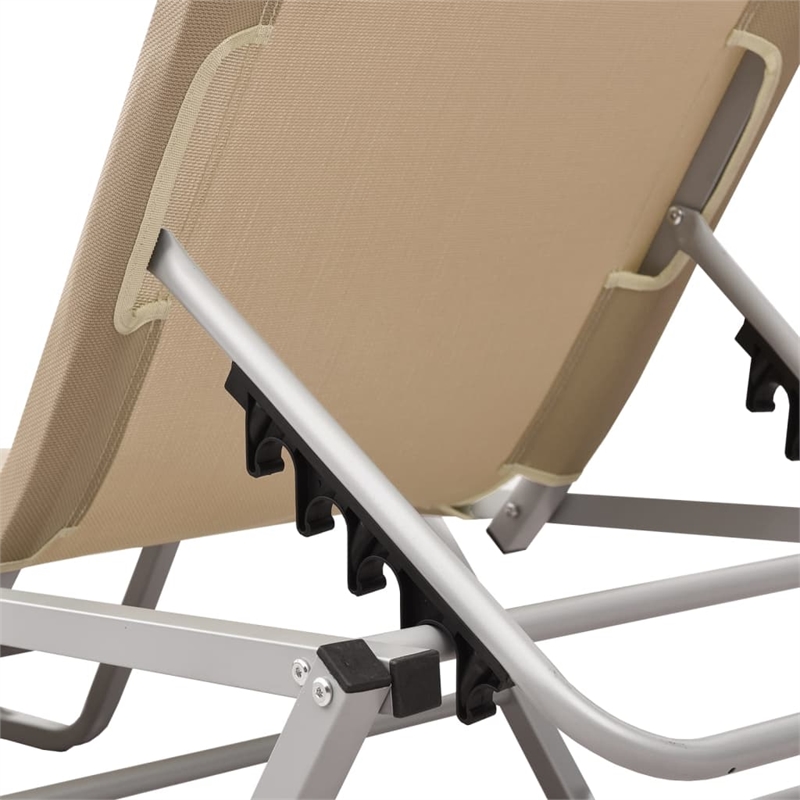 vidaXL Aluminum Sun Lounger in Cream/Silver