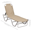 vidaXL Aluminum Sun Lounger in Cream/Silver