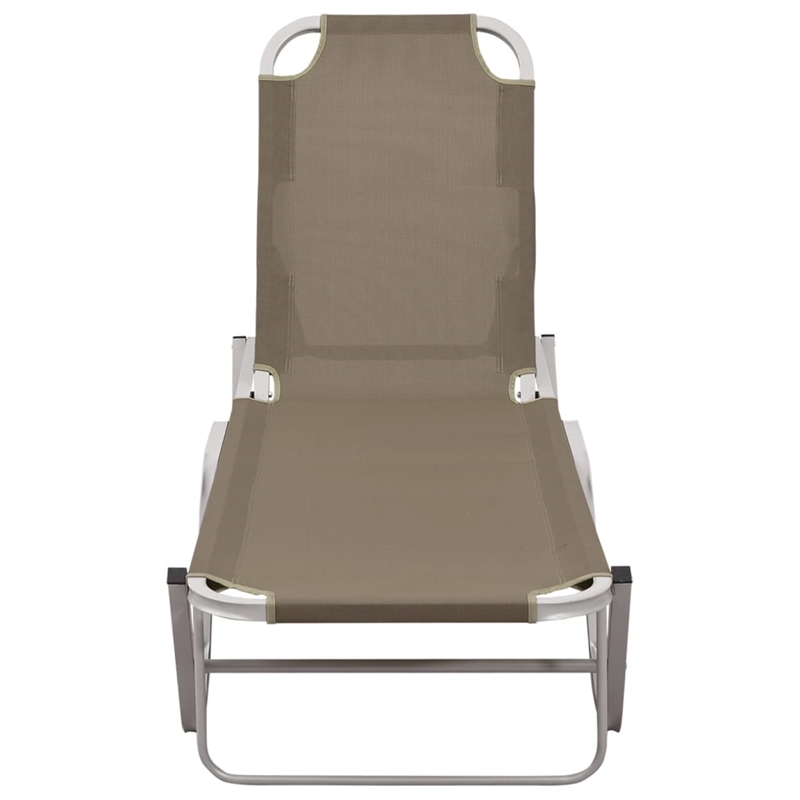 vidaXL Aluminum Sun Lounger w/ Adjustable Armrests in Taupe