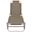 vidaXL Aluminum Sun Lounger w/ Adjustable Armrests in Taupe