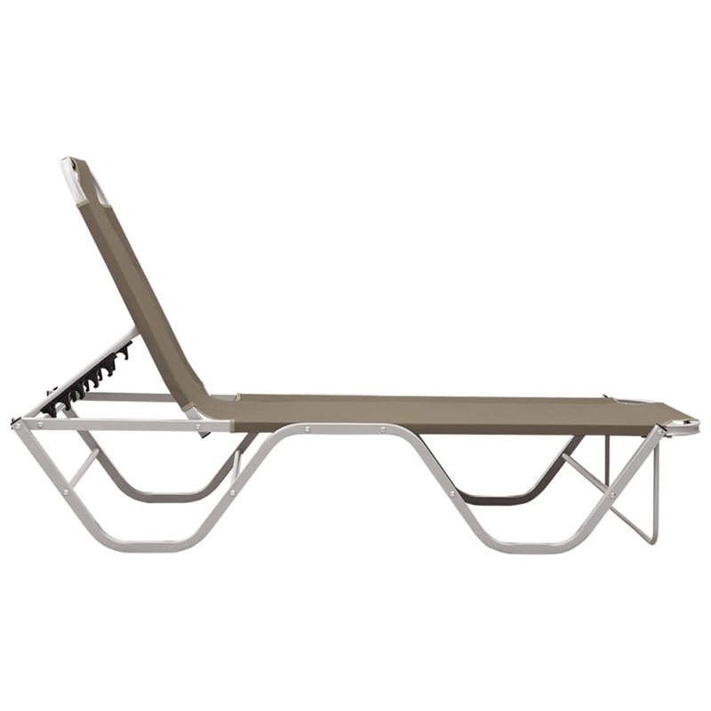 vidaXL Aluminum Sun Lounger w/ Adjustable Armrests in Taupe