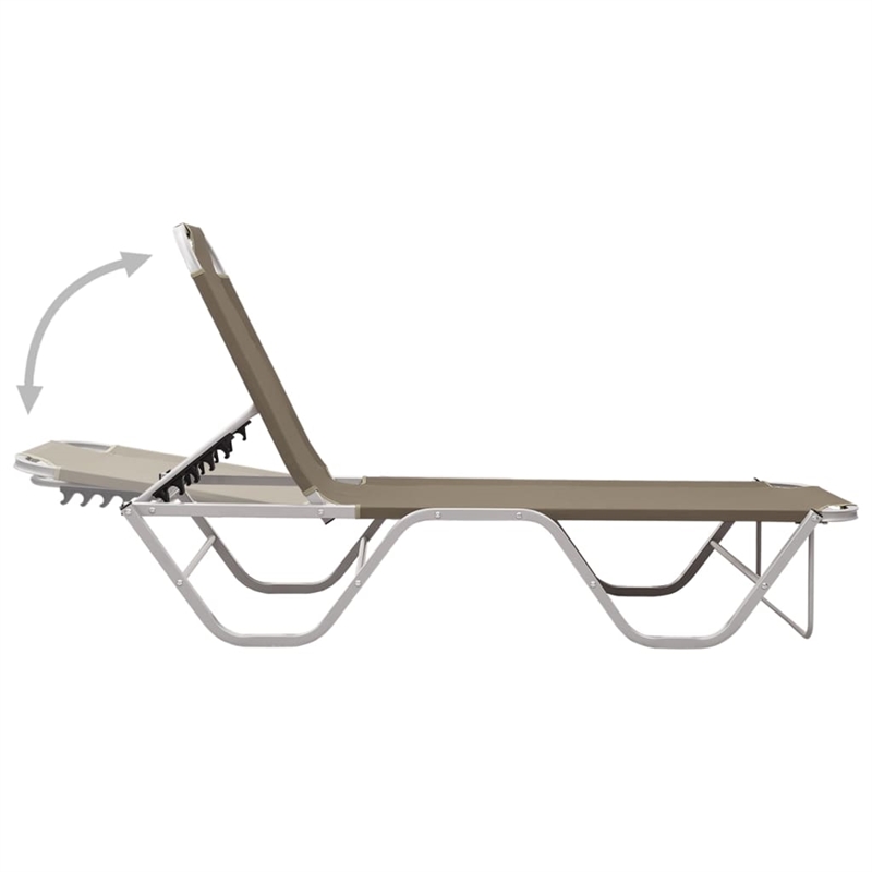 vidaXL Aluminum Sun Lounger w/ Adjustable Armrests in Taupe