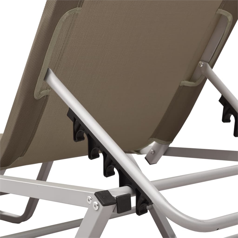 vidaXL Aluminum Sun Lounger w/ Adjustable Armrests in Taupe