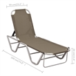 vidaXL Aluminum Sun Lounger w/ Adjustable Armrests in Taupe