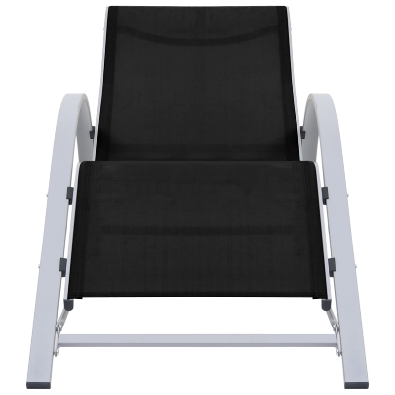vidaXL Aluminum Sun Lounger in Black