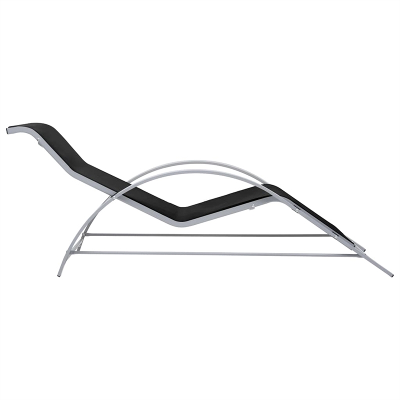 vidaXL Aluminum Sun Lounger in Black