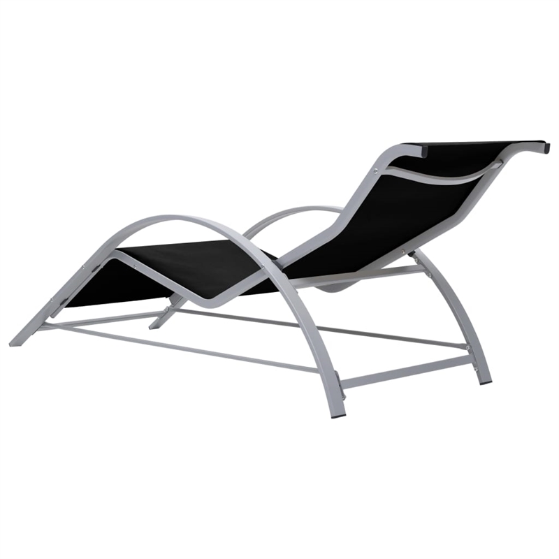 vidaXL Aluminum Sun Lounger in Black