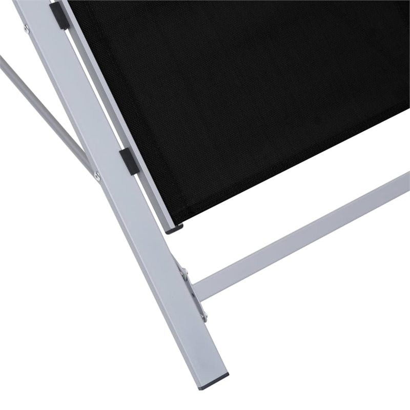 vidaXL Aluminum Sun Lounger in Black