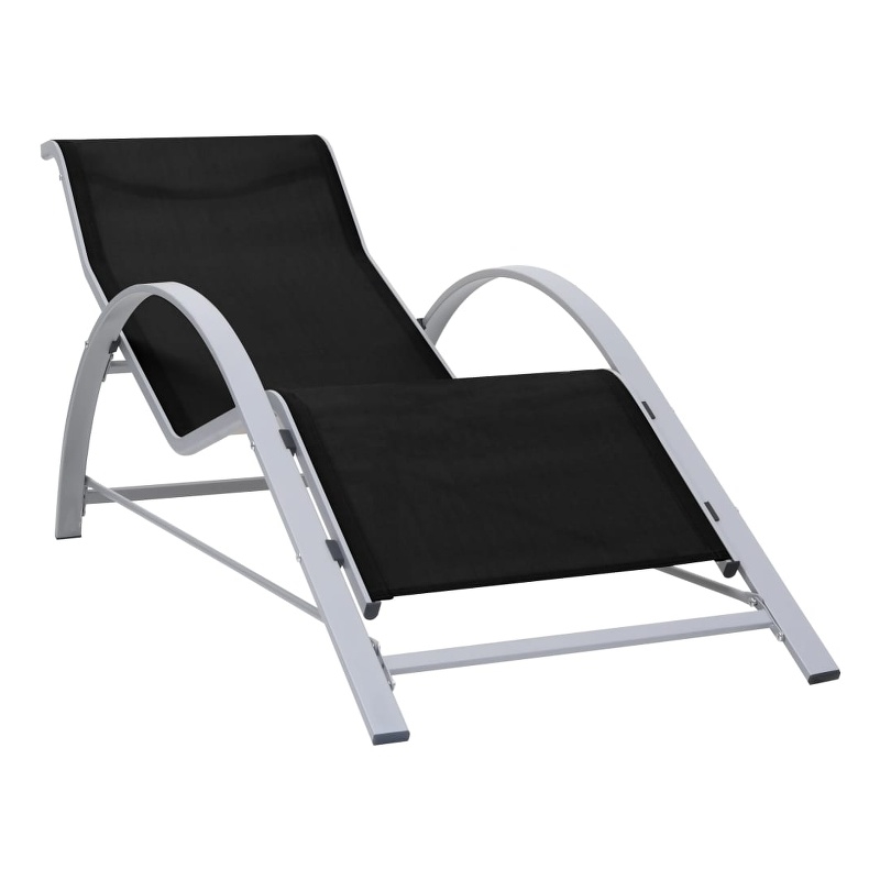 vidaXL Aluminum Sun Lounger in Black