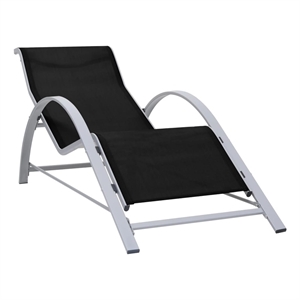 vidaXL Aluminum Sun Lounger in Black