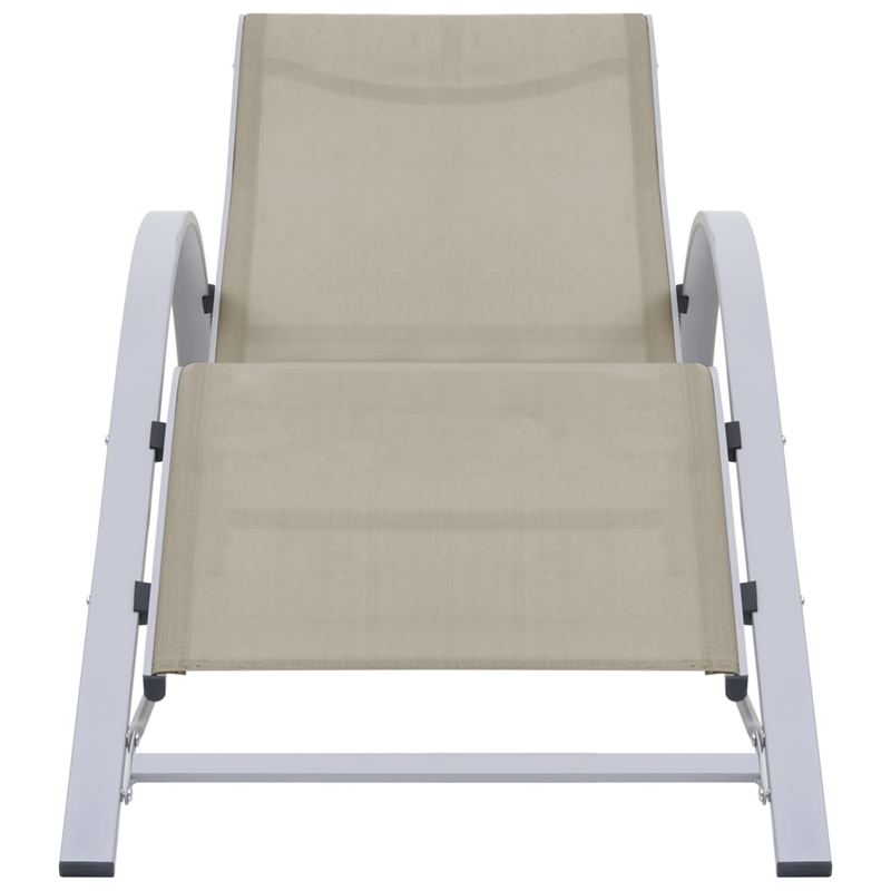 vidaXL Aluminum Sun Lounger in Cream