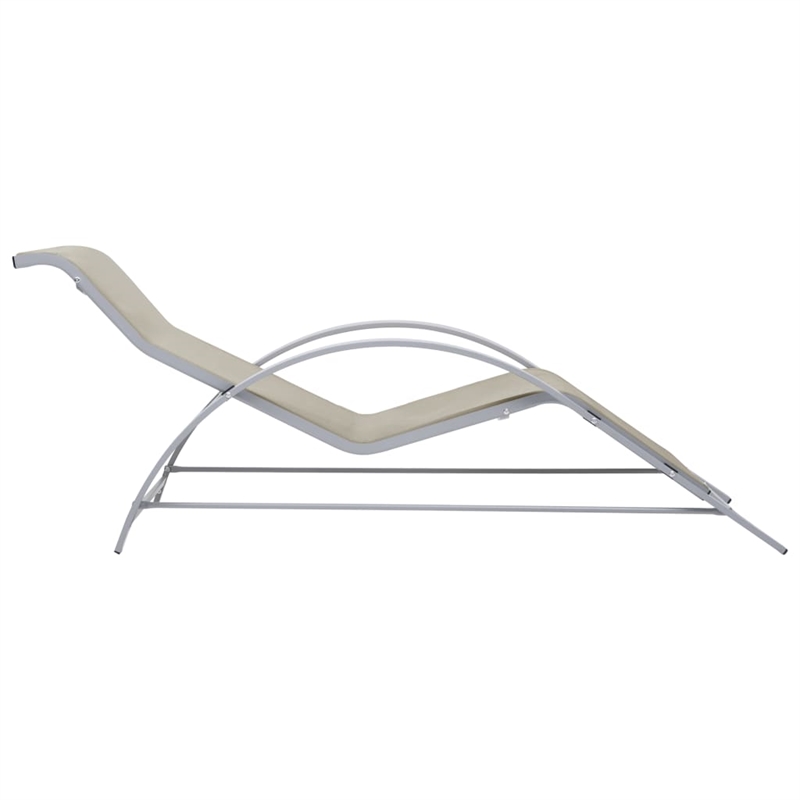 vidaXL Aluminum Sun Lounger in Cream