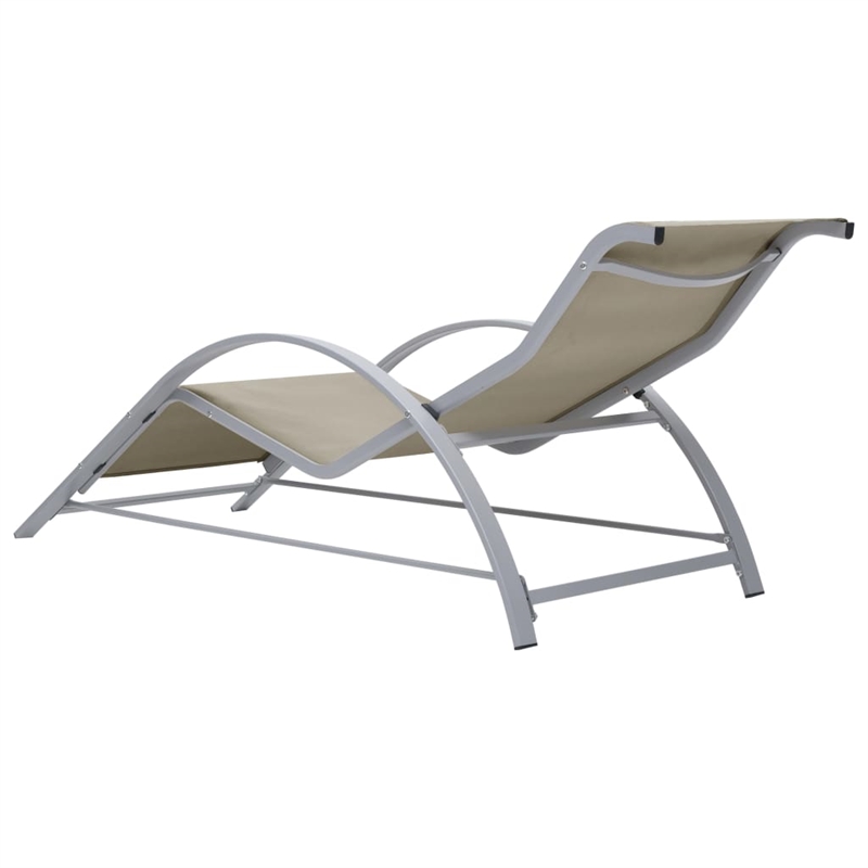 vidaXL Aluminum Sun Lounger in Cream