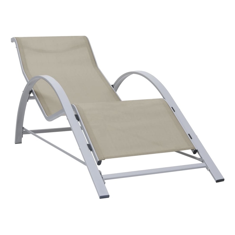 vidaXL Aluminum Sun Lounger in Cream