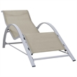 vidaXL Sun Lounger and Table in Silver/Black/Cream