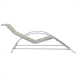 vidaXL Sun Lounger and Table in Silver/Black/Cream