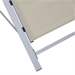 vidaXL Sun Lounger and Table in Silver/Black/Cream