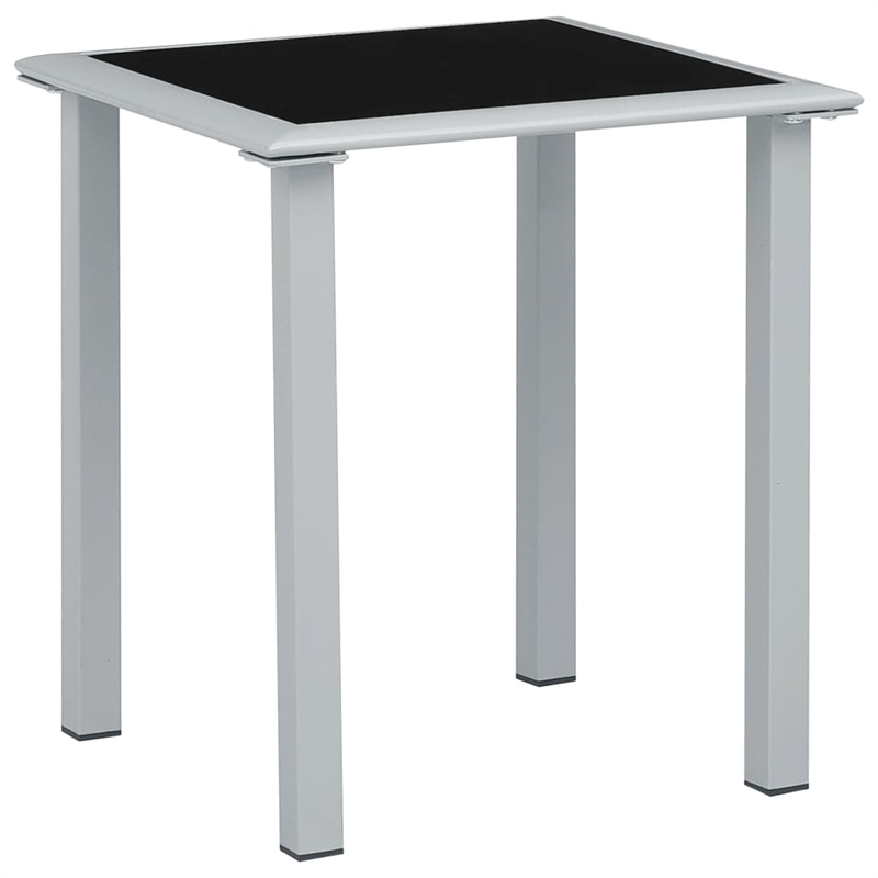 vidaXL Sun Lounger and Table in Silver/Black/Cream
