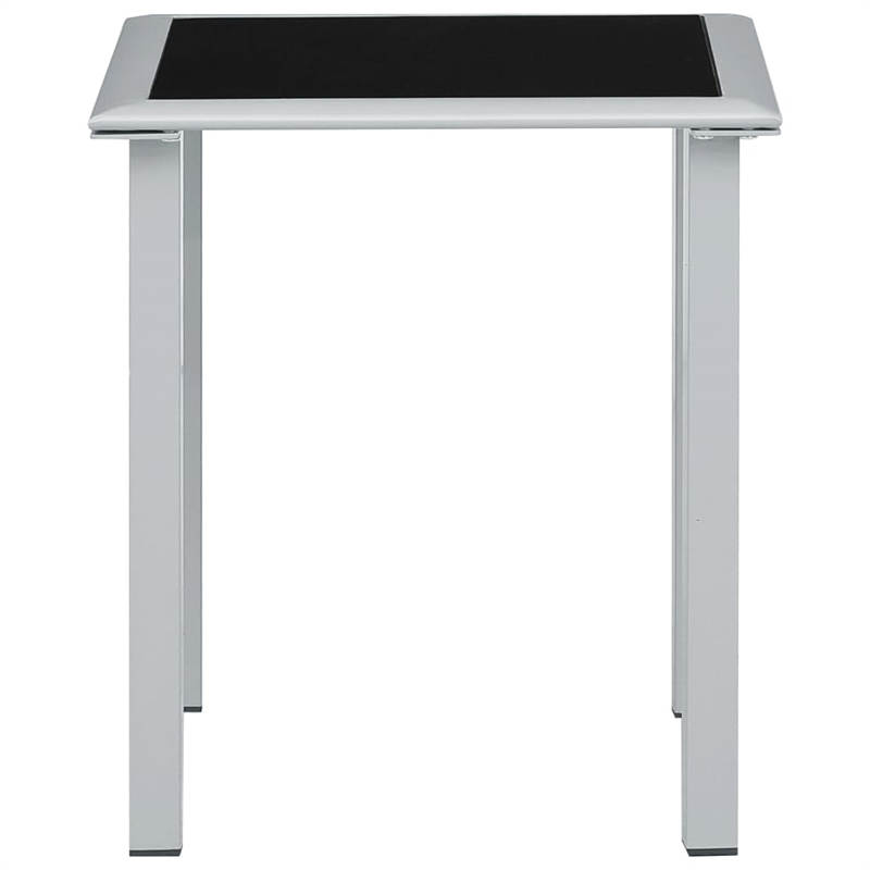 vidaXL Sun Lounger and Table in Silver/Black/Cream