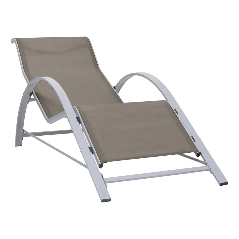 vidaXL Aluminum Sun Lounger in Taupe