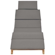 vidaXL Teak Wood Sun Lounger w/ Adjustable Armrests in Dark Gray