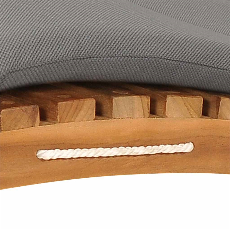 vidaXL Teak Wood Sun Lounger w/ Adjustable Armrests in Dark Gray