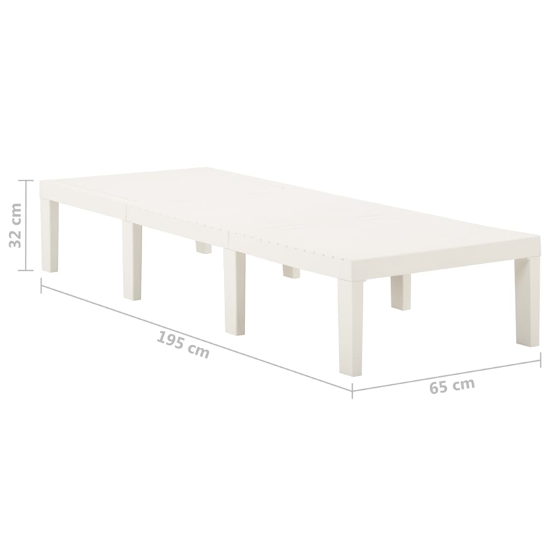 vidaXL Sun Lounger in White