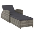 vidaXL PE Rattan Sun Lounger in Dark Gray/Gray