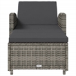 vidaXL PE Rattan Sun Lounger in Dark Gray/Gray