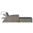 vidaXL PE Rattan Sun Lounger in Dark Gray/Gray