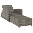 vidaXL PE Rattan Sun Lounger in Dark Gray/Gray
