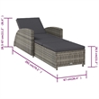 vidaXL PE Rattan Sun Lounger in Dark Gray/Gray