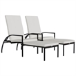 vidaXL Sun Lounger in Brown/Cream/White