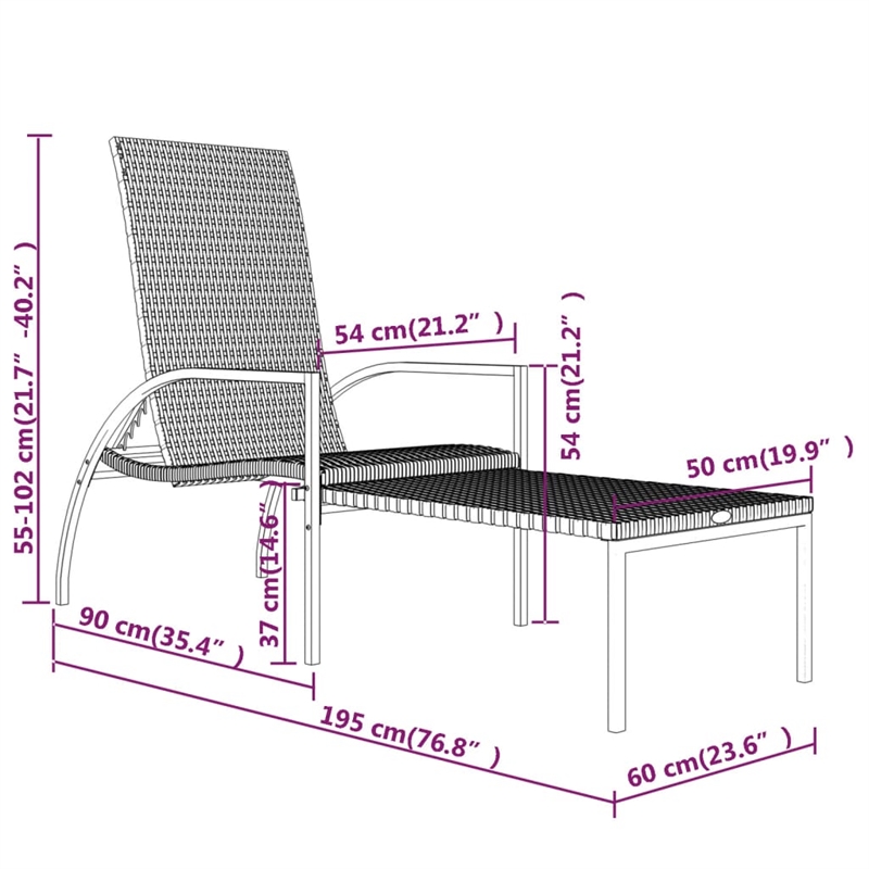 vidaXL Sun Lounger in Brown/Cream/White