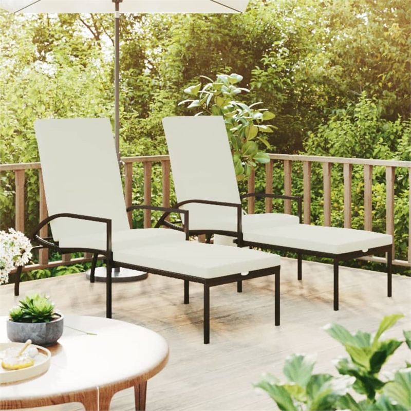 vidaXL Sun Lounger in Brown/Cream/White