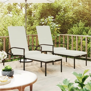 vidaXL Sun Lounger in Brown/Cream/White