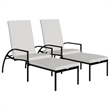 vidaXL Sun Lounger in Black/Cream/White