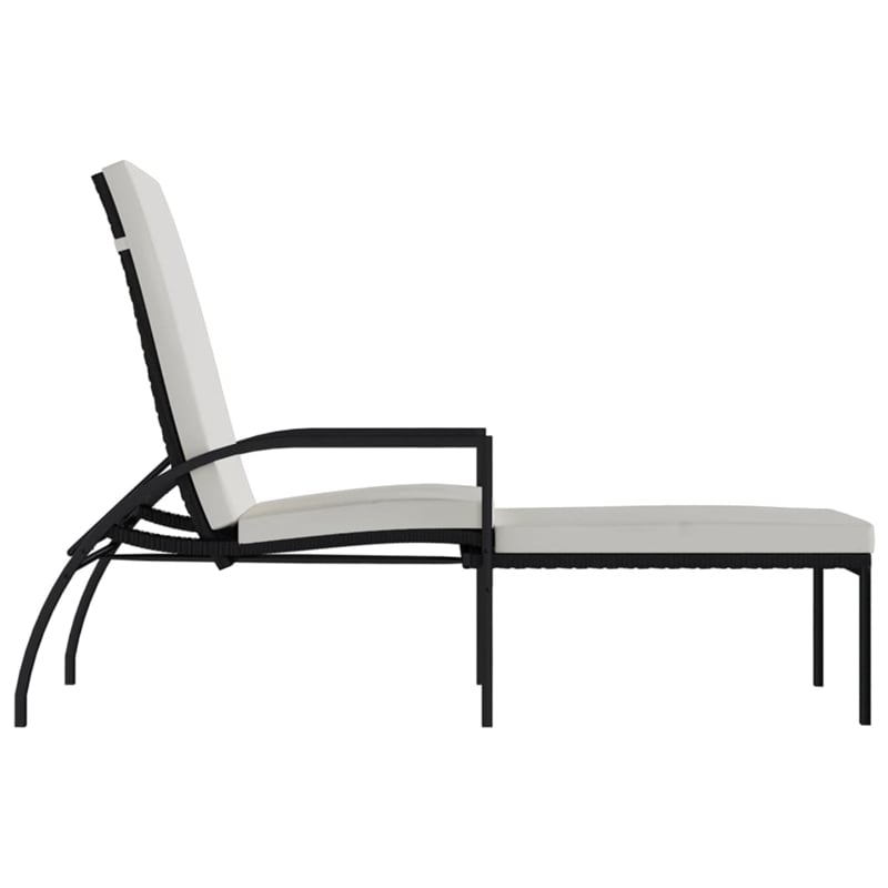 vidaXL Sun Lounger in Black/Cream/White