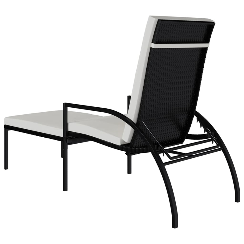 vidaXL Sun Lounger in Black/Cream/White