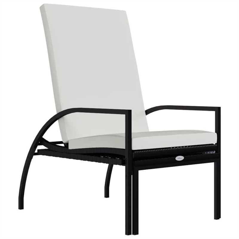 vidaXL Sun Lounger in Black/Cream/White